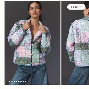 Anthropologie Multicolor Patchwork Bomber Jacket